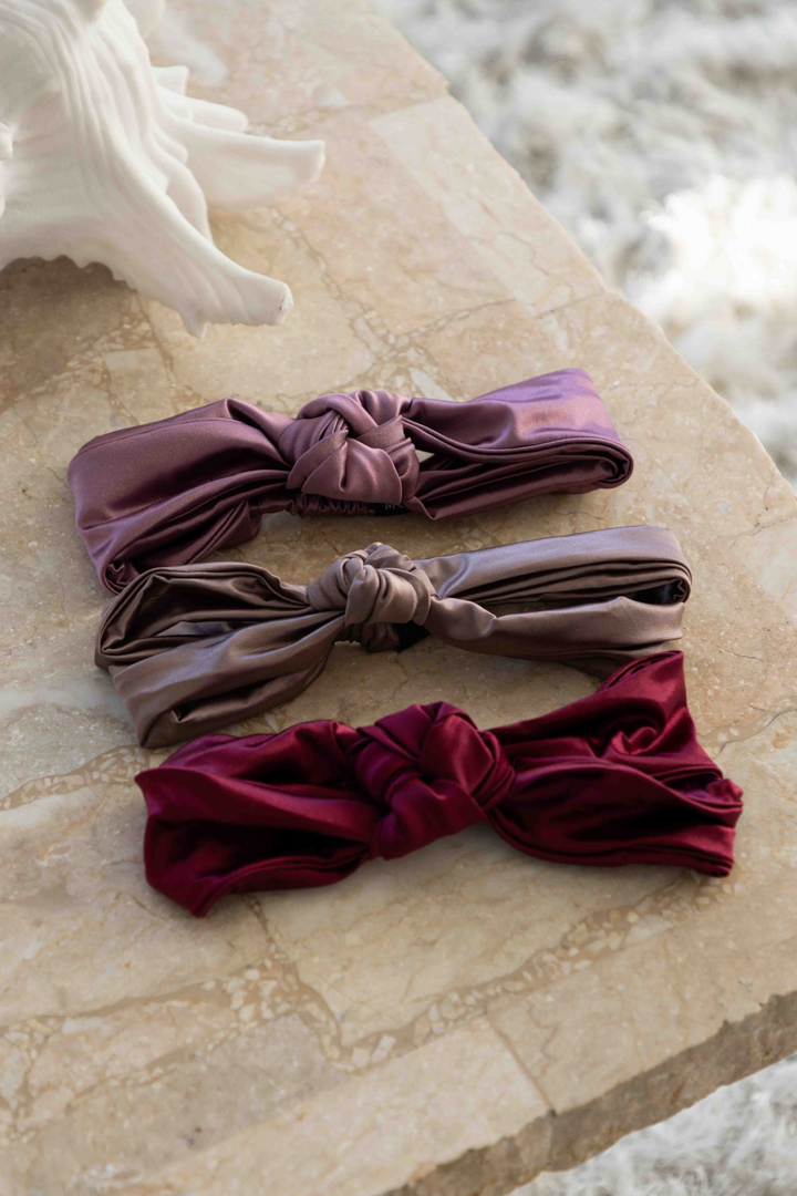 Satin Turbanette Headbands 3-Pack Set