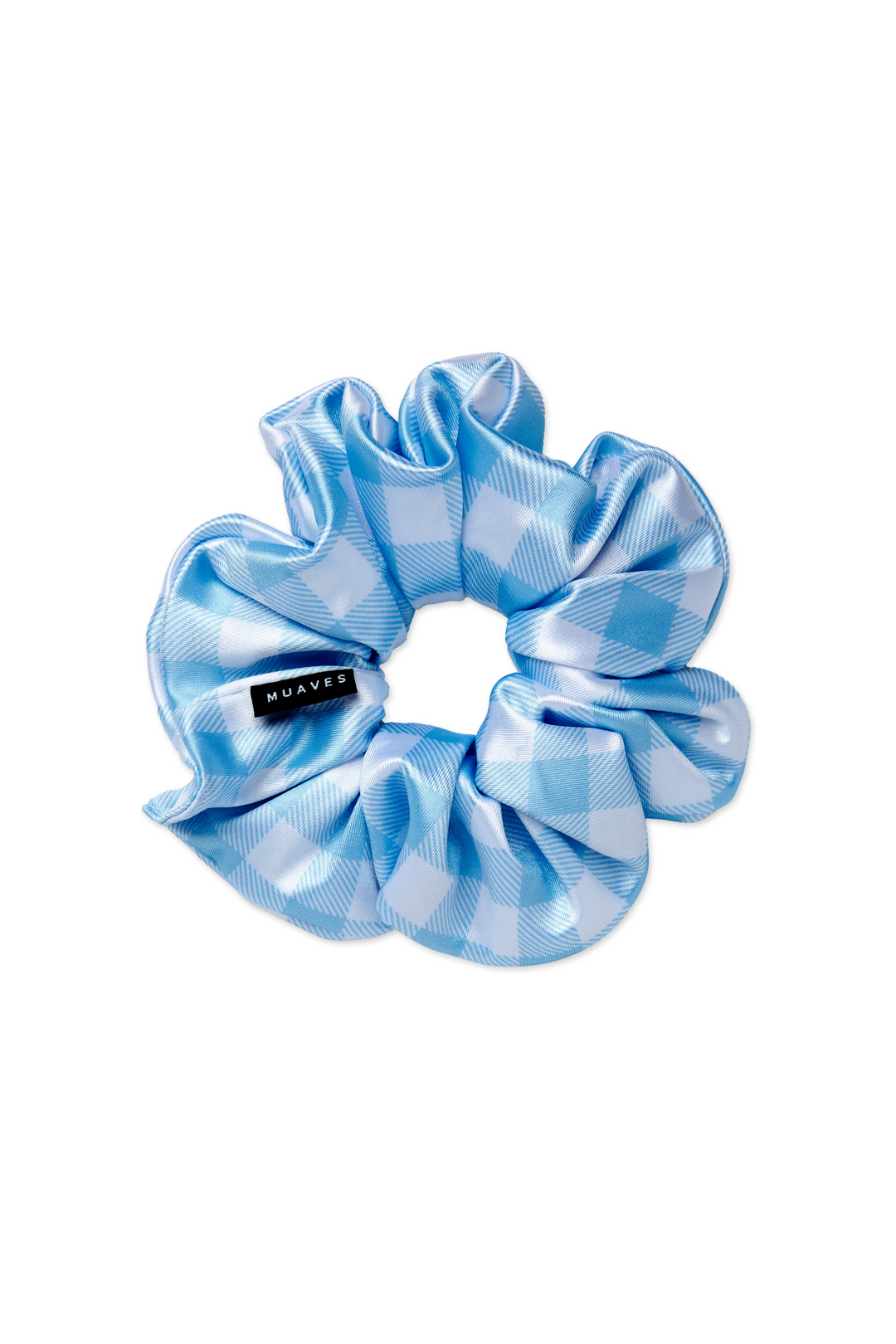 Satin Scrunchie - Cloud Gingham