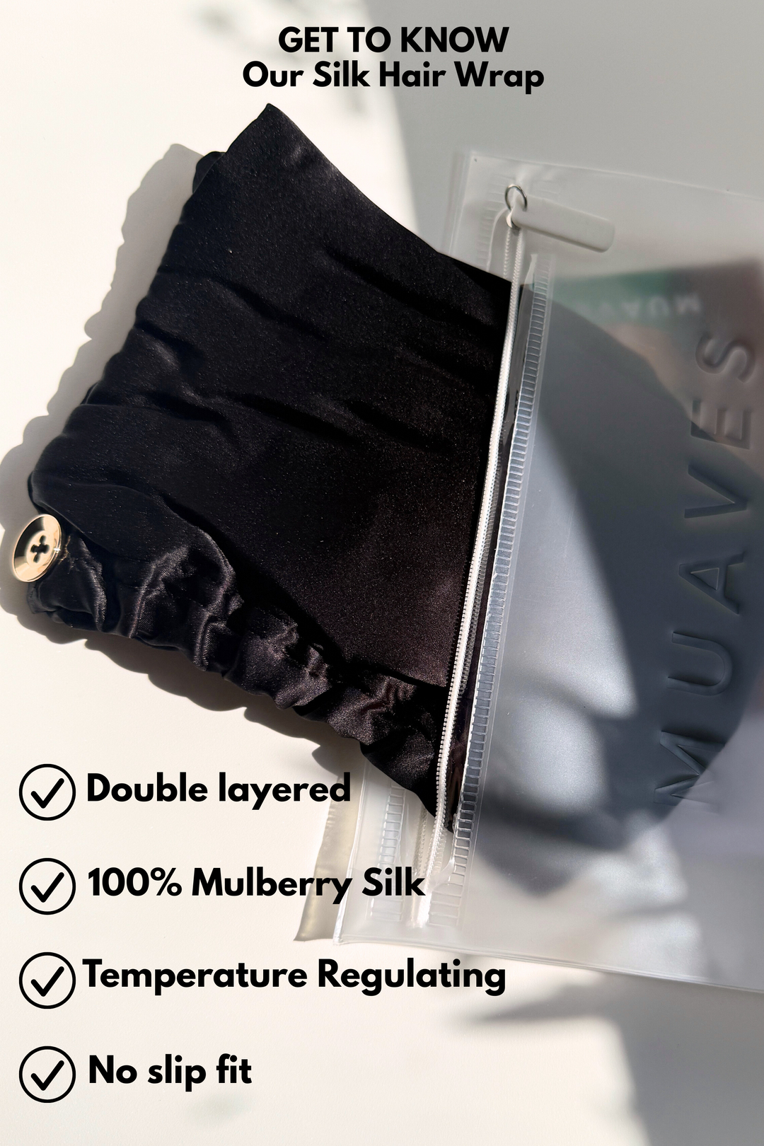 Silk Hair Wrap - Midnight Onyx