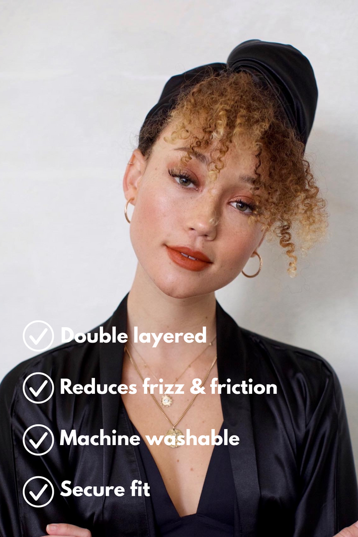 Ultra-Lite All Satin Hair Wrap - Midnight Onyx