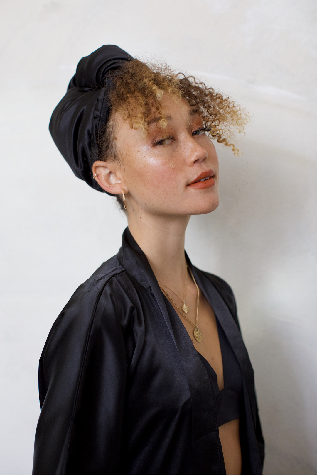 Ultra-Lite All Satin Hair Wrap - Midnight Onyx