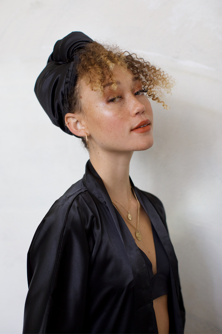 Ultra-Lite All Satin Hair Wrap - Midnight Onyx