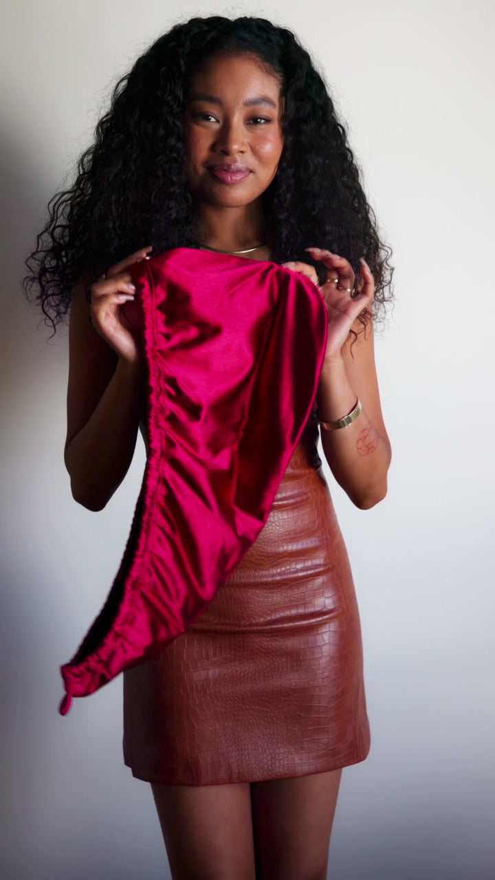 Garnet Rose All Satin Hair Wrap