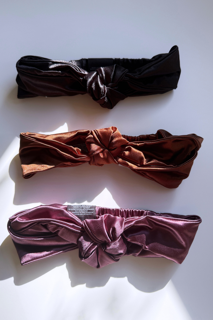 Satin Turbanette Headbands 3-Pack Set