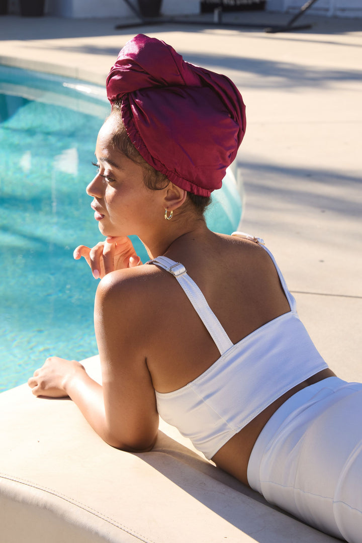 Ultra-Lite All Satin Hair Wrap - Merlot
