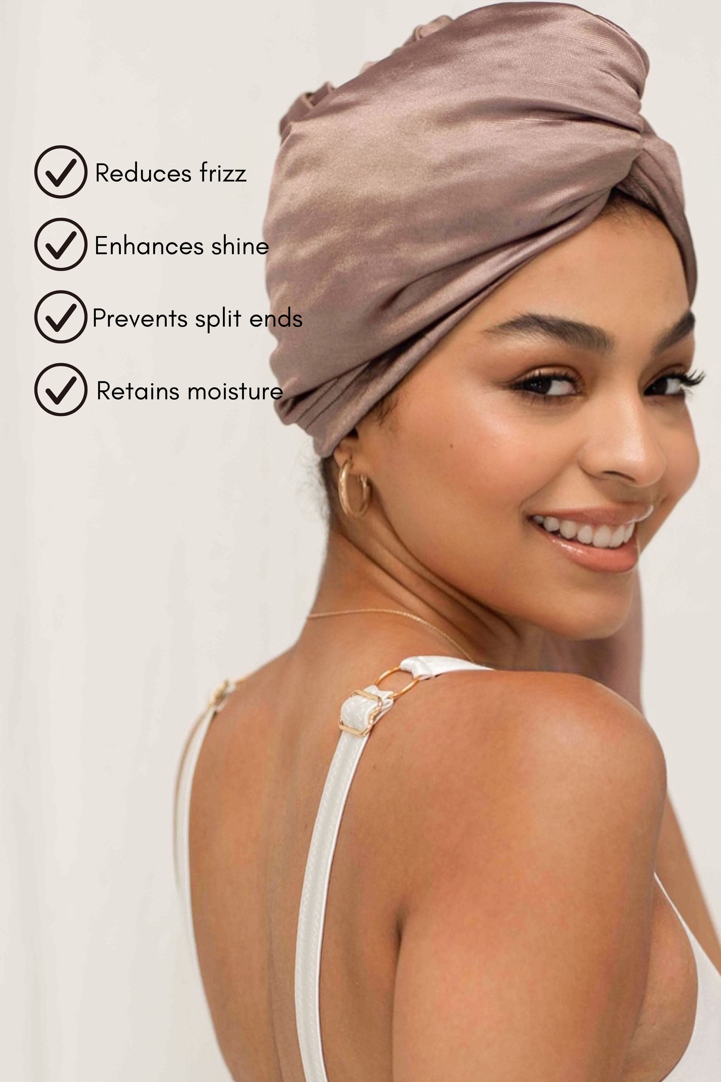 Ultra-Lite All Satin Hair Wrap - Woodrose – MUAVES