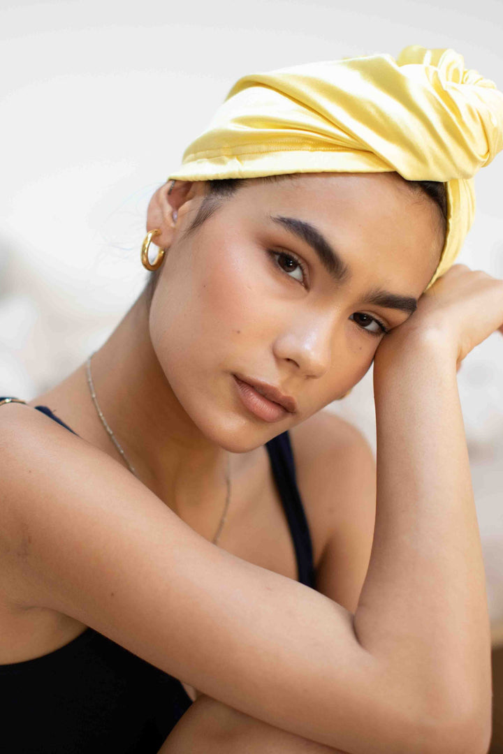Ultra-Lite All Satin Hair Wrap - Butter Yellow