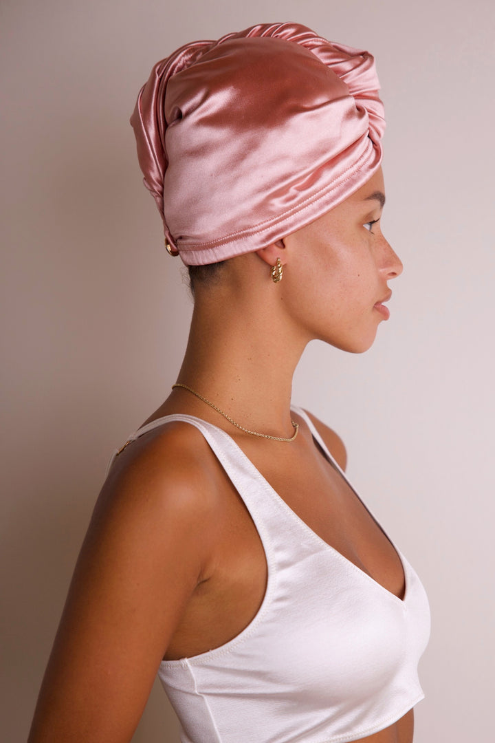 Pink Quartz All Satin Hair Wrap - MUAVES