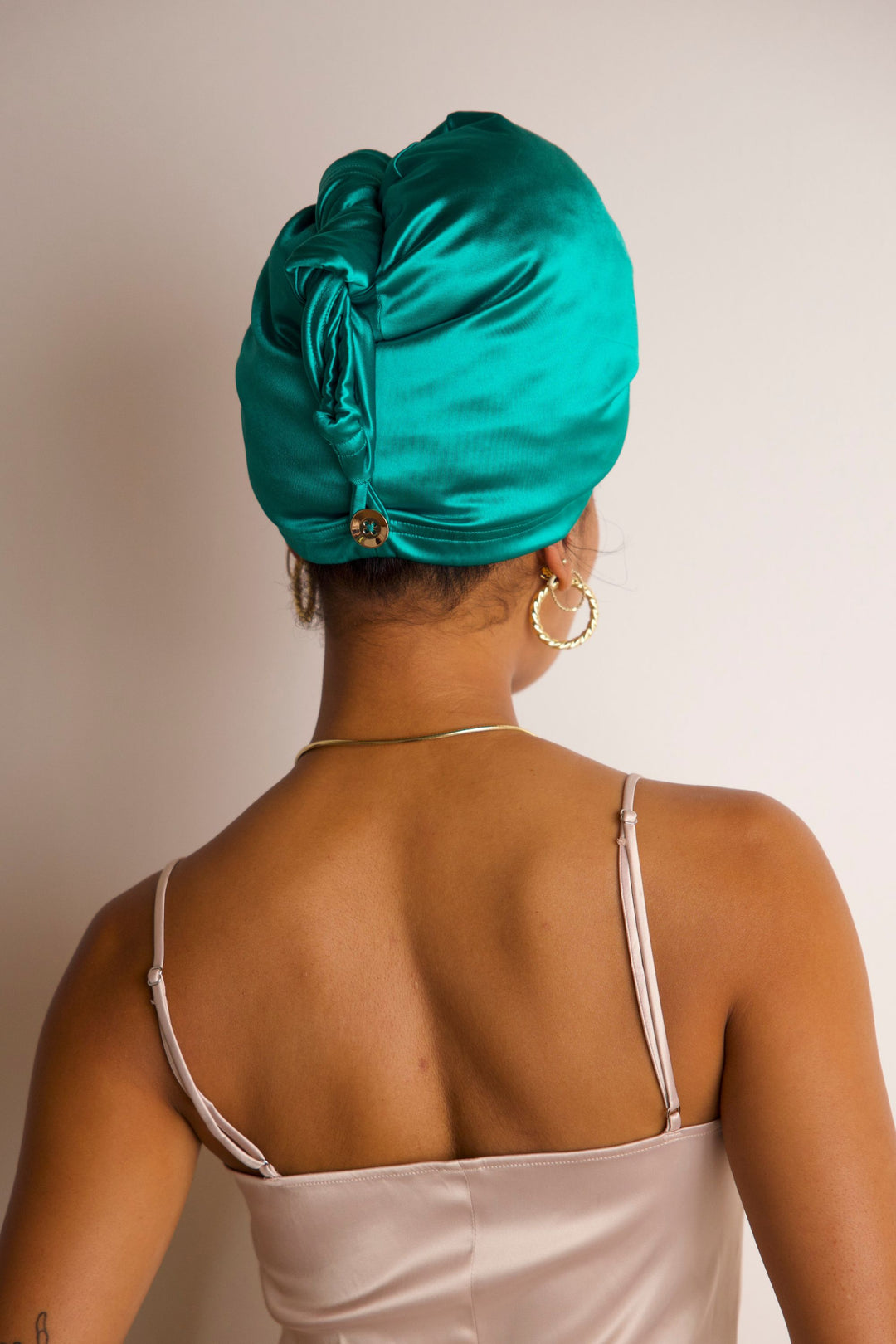 Siren Green All Satin Hair Wrap - MUAVES