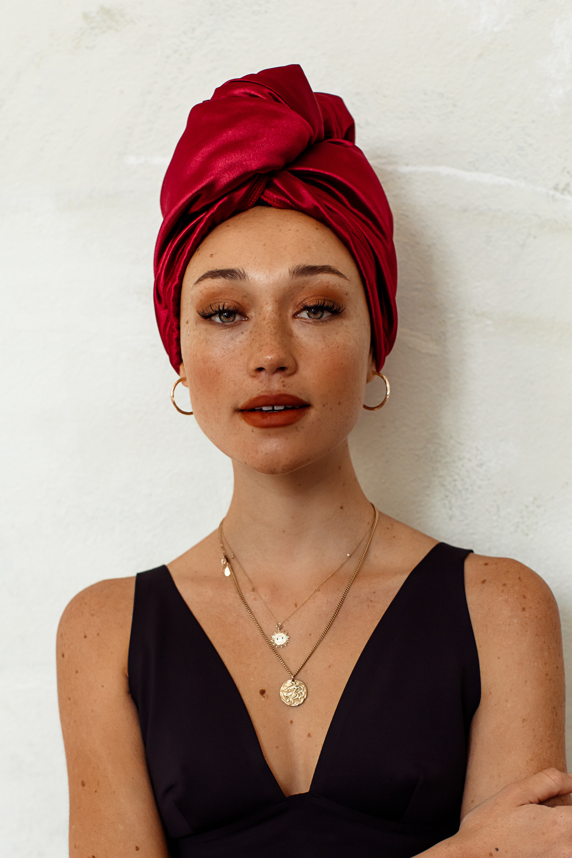 Garnet Rose All Satin Hair Wrap MUAVES