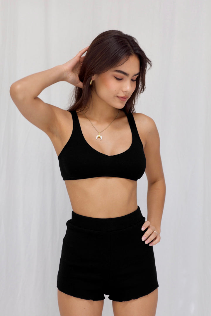 Soft Knit Bralette - Black - Muaves