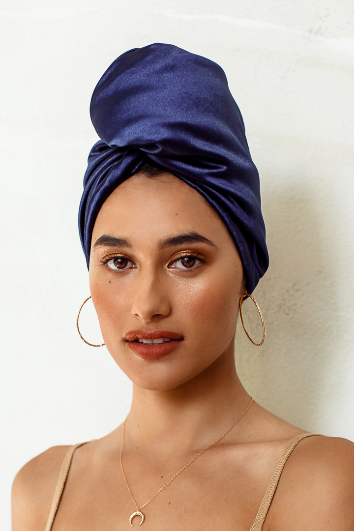 Royal Azure All Satin Hair Wrap