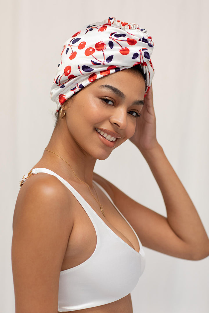 Ultra-Lite All Satin Hair Wrap - Cherry Amore